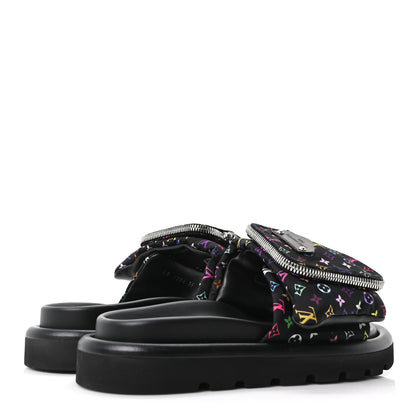Louis Vuitton LV X TM Monogram Multicolor Pool Pillow Flat Comfort Mule 35 Black 5 of 10