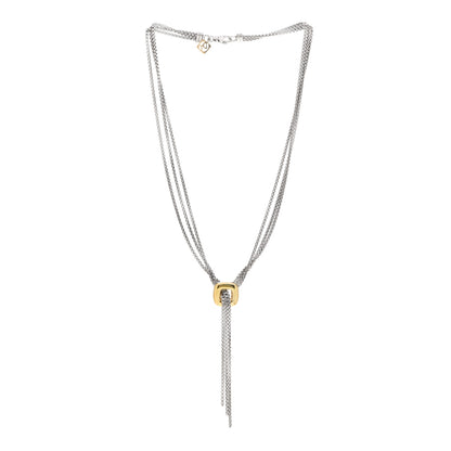 David Yurman Sterling Silver 18K Yellow Gold Lariat Waterfall Necklace 3 of 4
