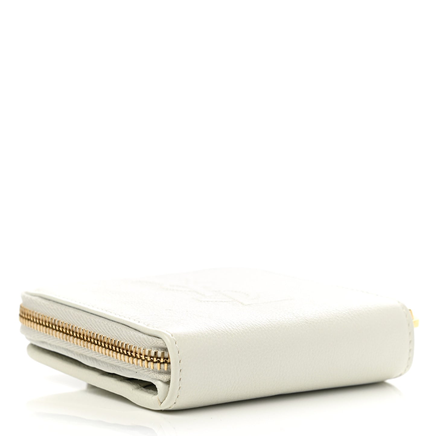 Calfskin Belle de Jour Zip Around French Wallet White