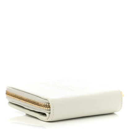 Saint Laurent Calfskin Belle de Jour Zip Around French Wallet White 4 of 9