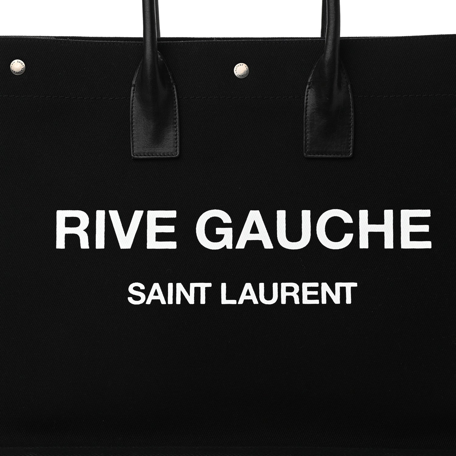 Saint Laurent Linen Calfskin Rive Gauche Tote Black 7 of 9