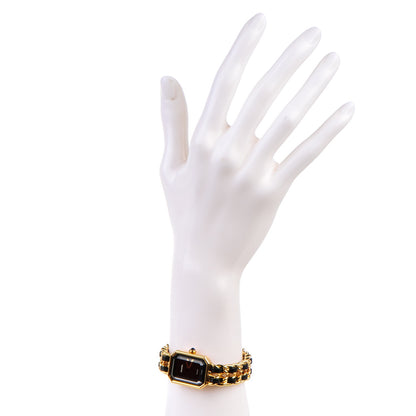 Chanel Stainless Steel Lambskin 20mm Chain Premiere Quartz Watch Gold M 2 of 8