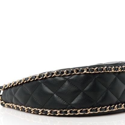 Chanel Lambskin Quilted Chain Around Hobo Black 9 of 11
