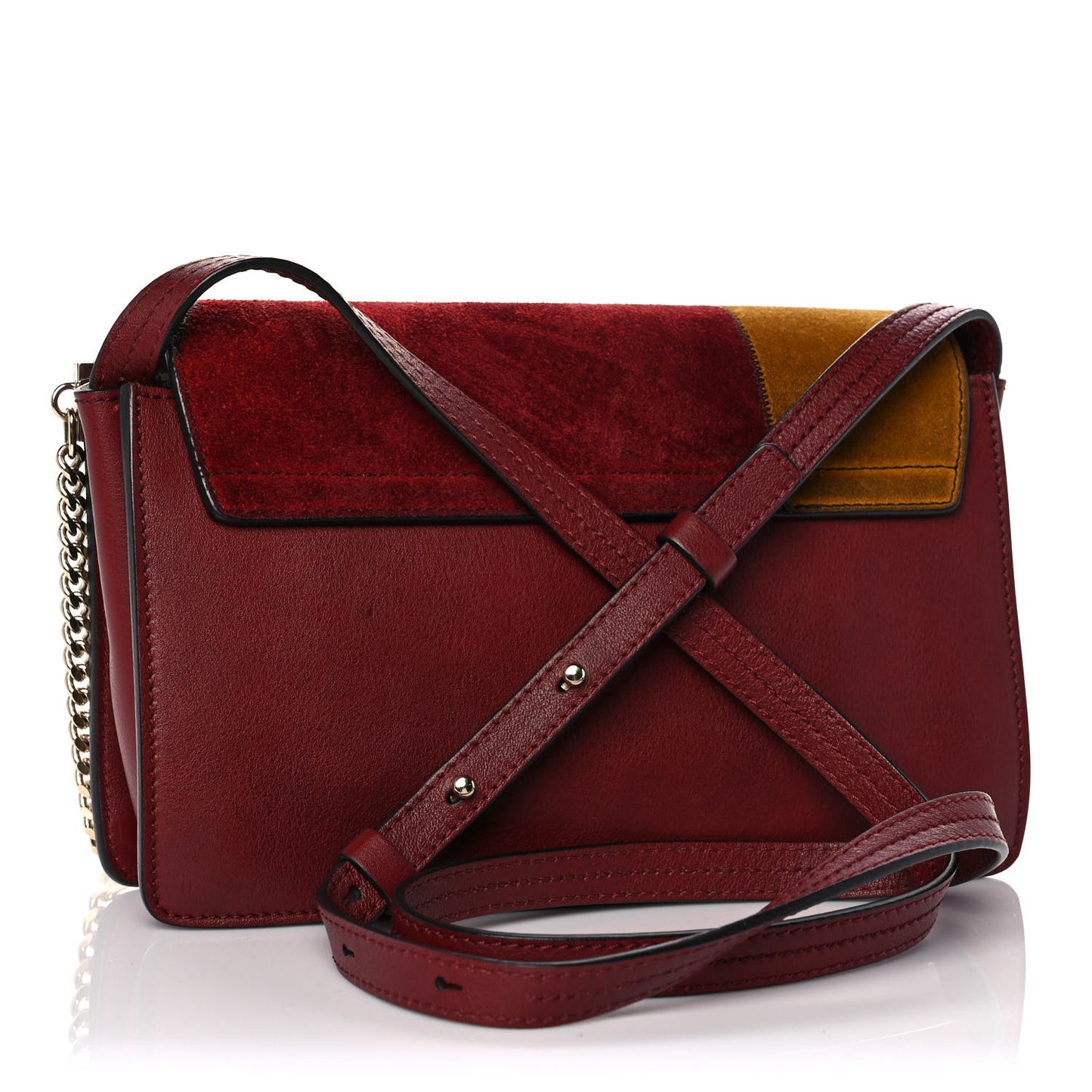 Suede Patchwork Small Faye Shoulder Bag Multicolor