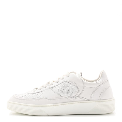 Chanel Calfskin CC Womens Sneakers 40 White 1 of 12