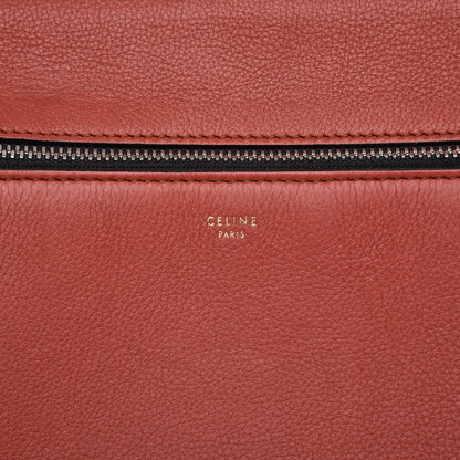 Celine Drummed Calfskin Medium Edge Shoulder Bag Vermillion 6 of 14