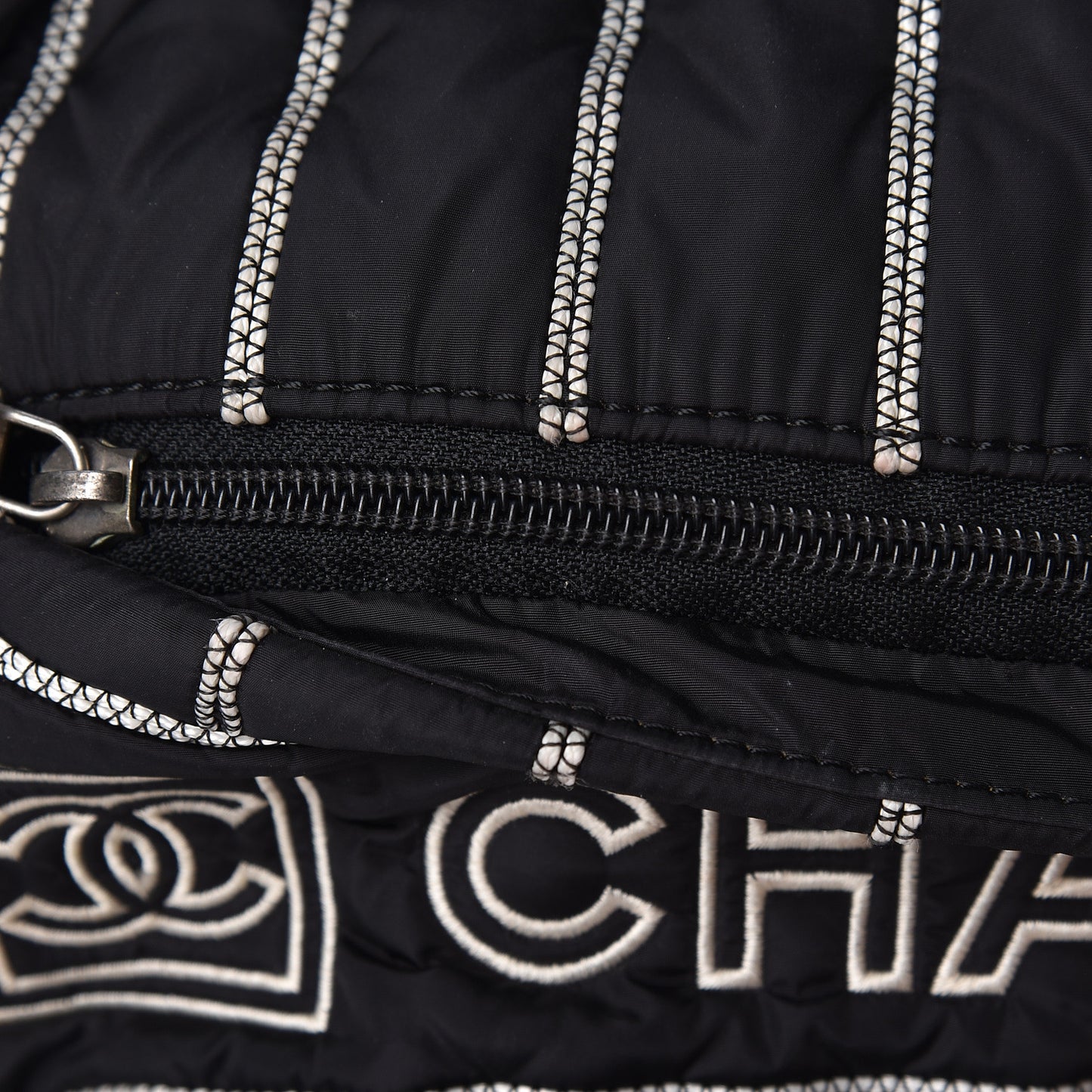Nylon Embroidered CC Backpack White Black