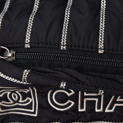 Chanel Nylon Embroidered CC Backpack White Black 14 of 14