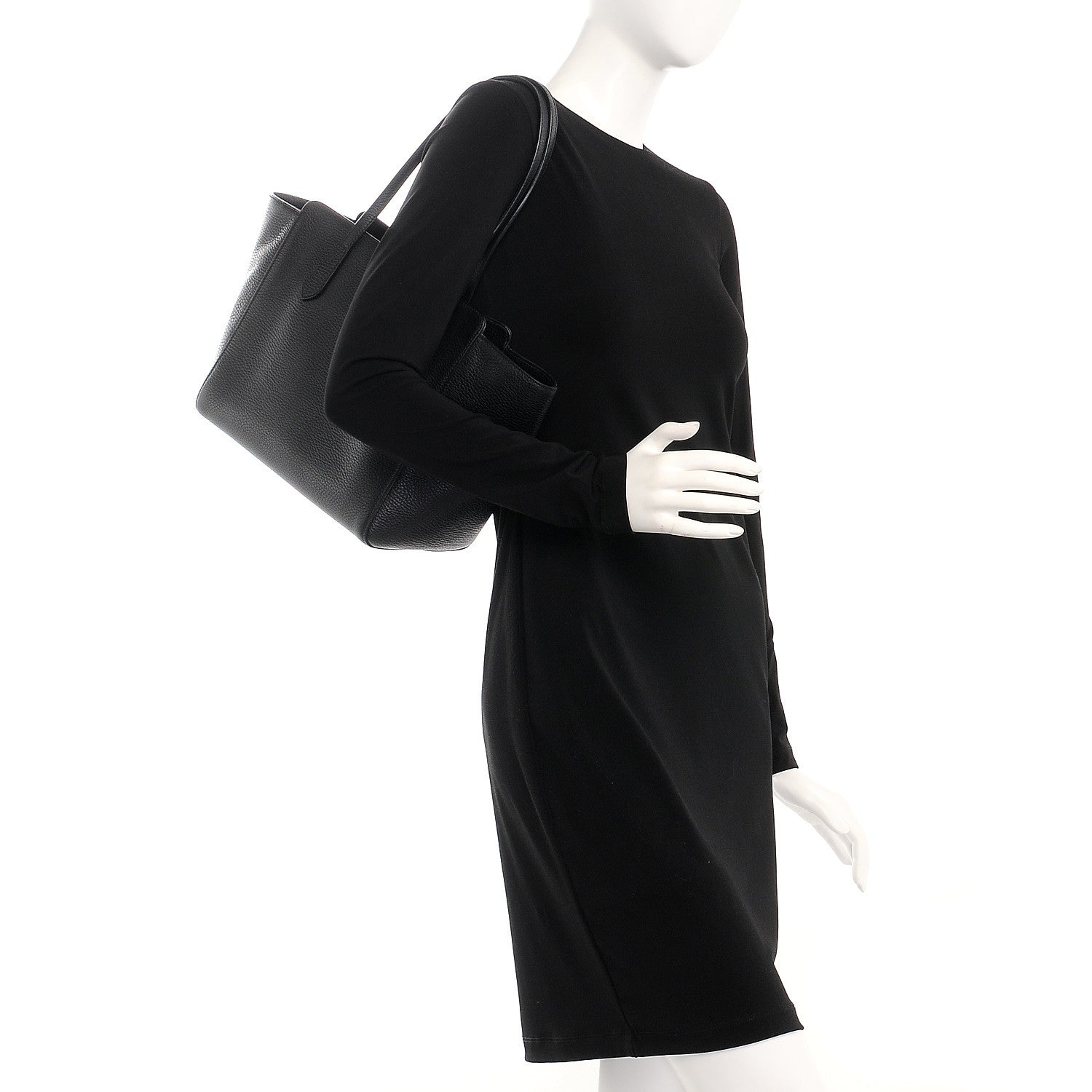 Gucci Pebbled Calfskin Small Swing Tote Black 2 of 7