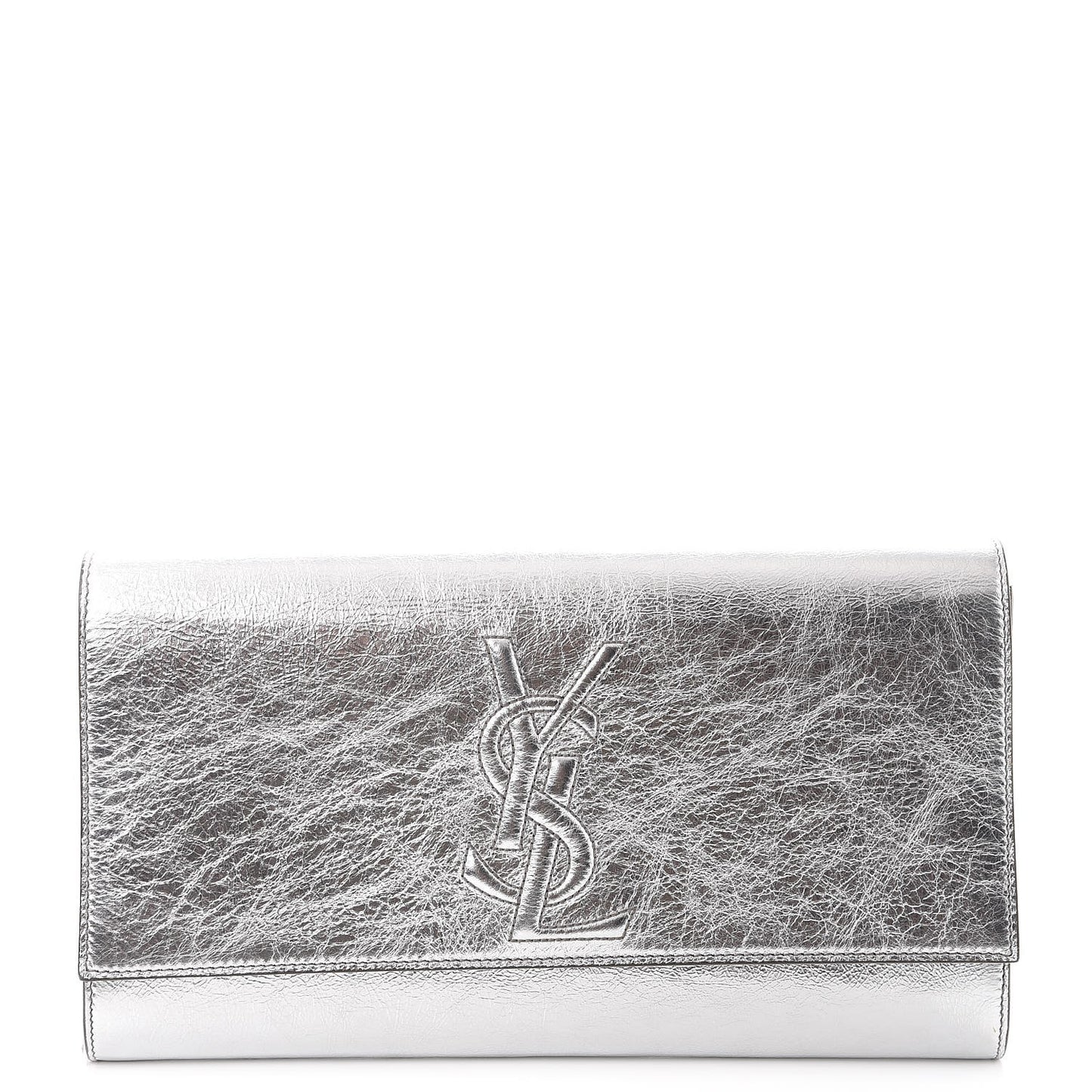 Metallic Pony Hair Calfskin Embossed Large Belle De Jour Clutch Bronze
