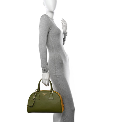 Prada Saffiano Lux Bowling Bag Edera Mimosa 2 of 12