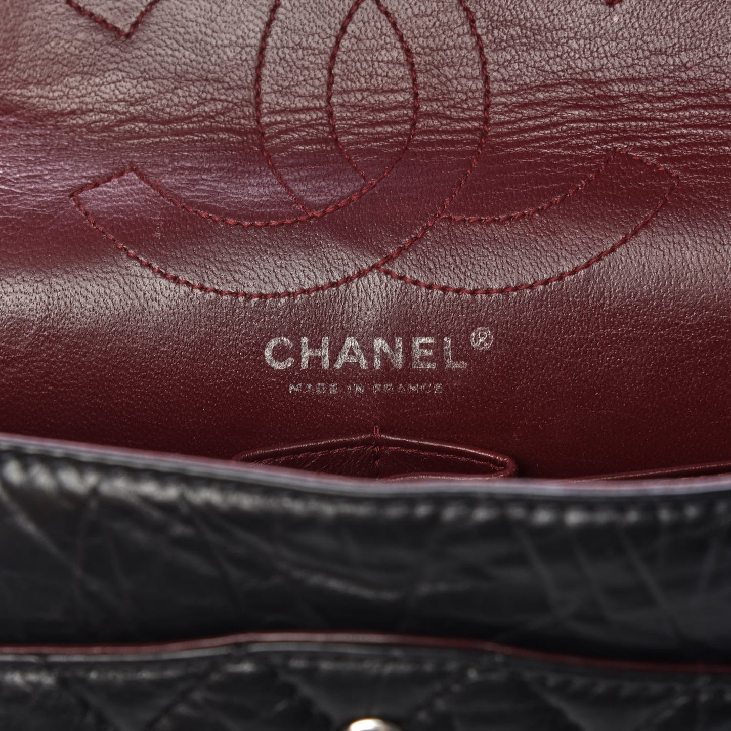 Aged Calfskin Quilted 2.55 Reissue 226 Flap Black