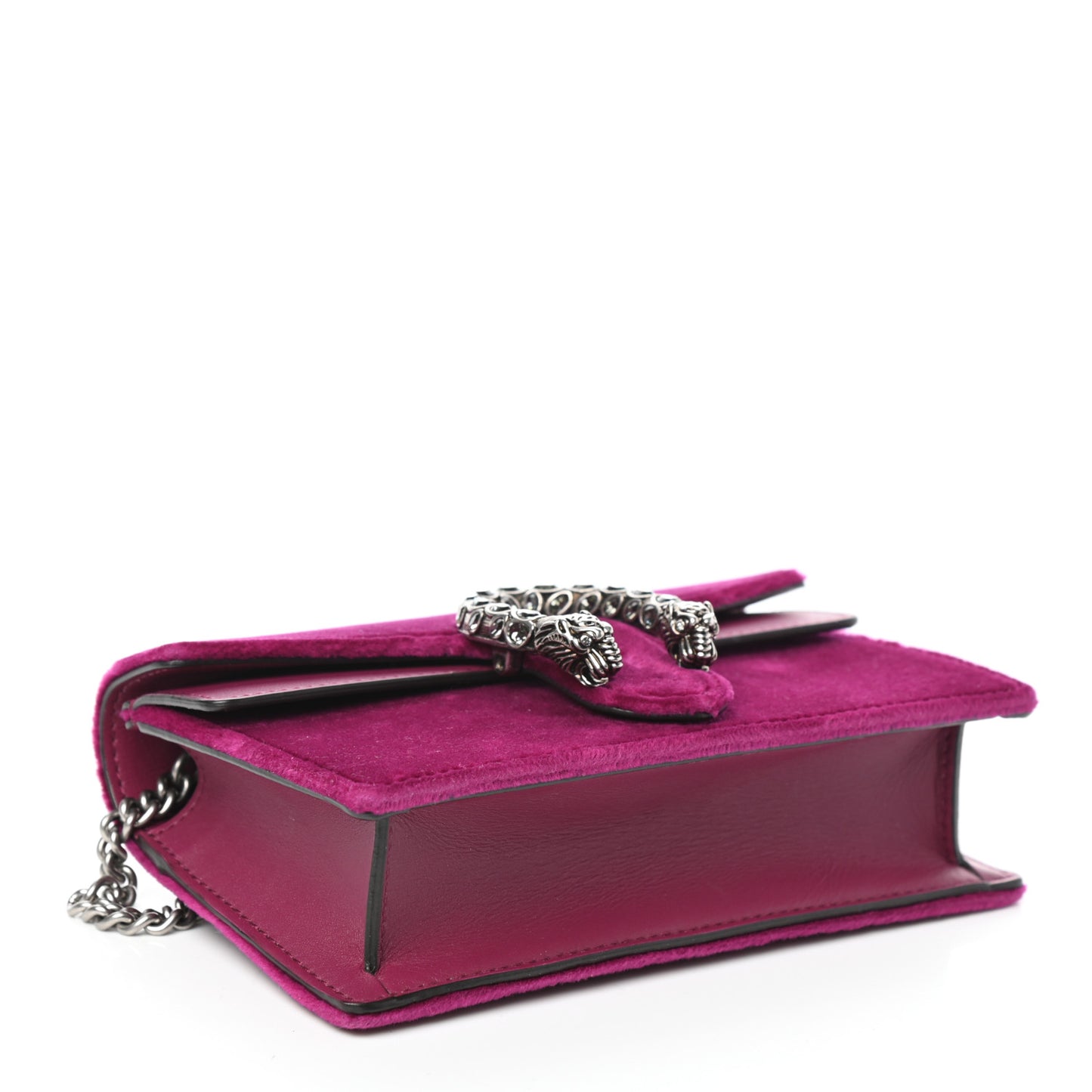 Velvet Super Mini Dionysus Shoulder Bag Fuchsia Violet Cyclamen
