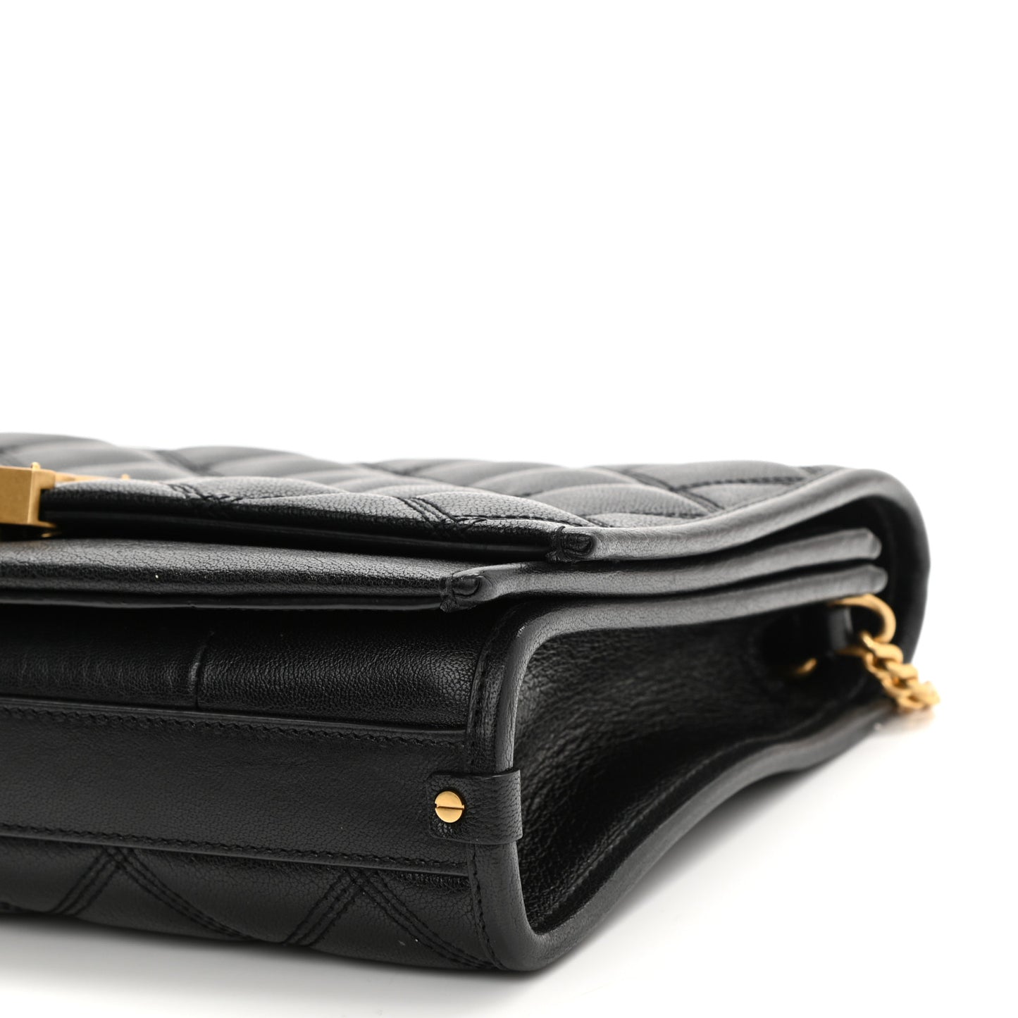 Lambskin Quilted Mini Becky Chain Bag Black