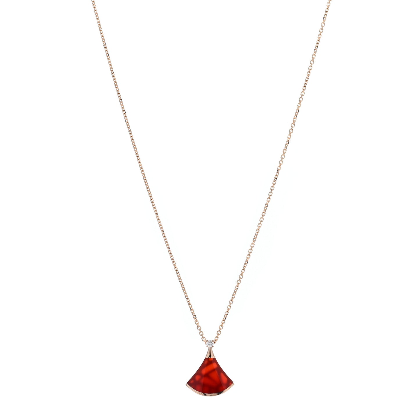 18K Rose Gold Diamond Carnelian Divas' Dream Pendant Necklace