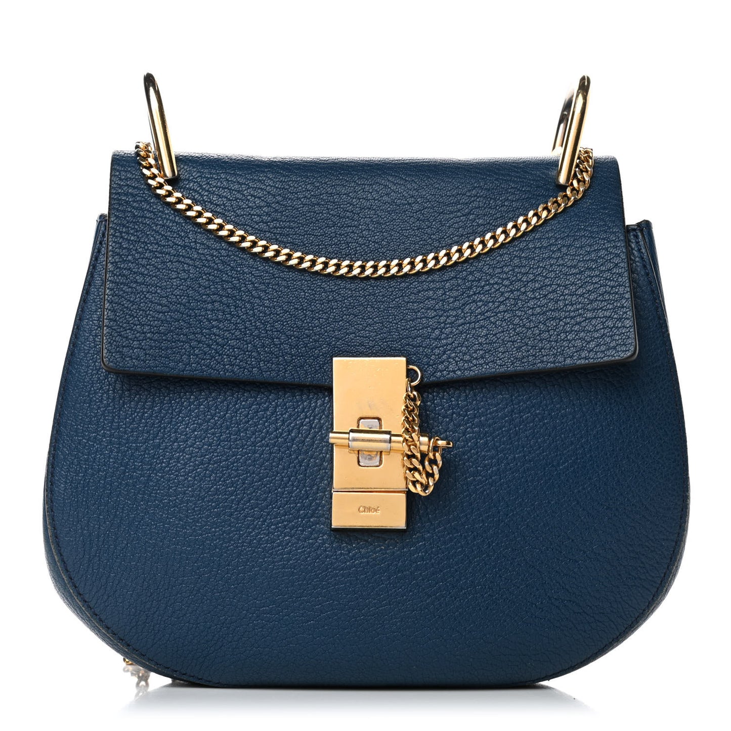 Grained Lambskin Mini Drew Shoulder Bag Factory Blue