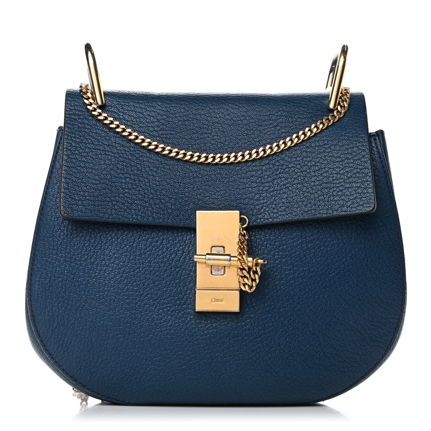 Chloe Grained Lambskin Mini Drew Shoulder Bag Factory Blue 1 of 4