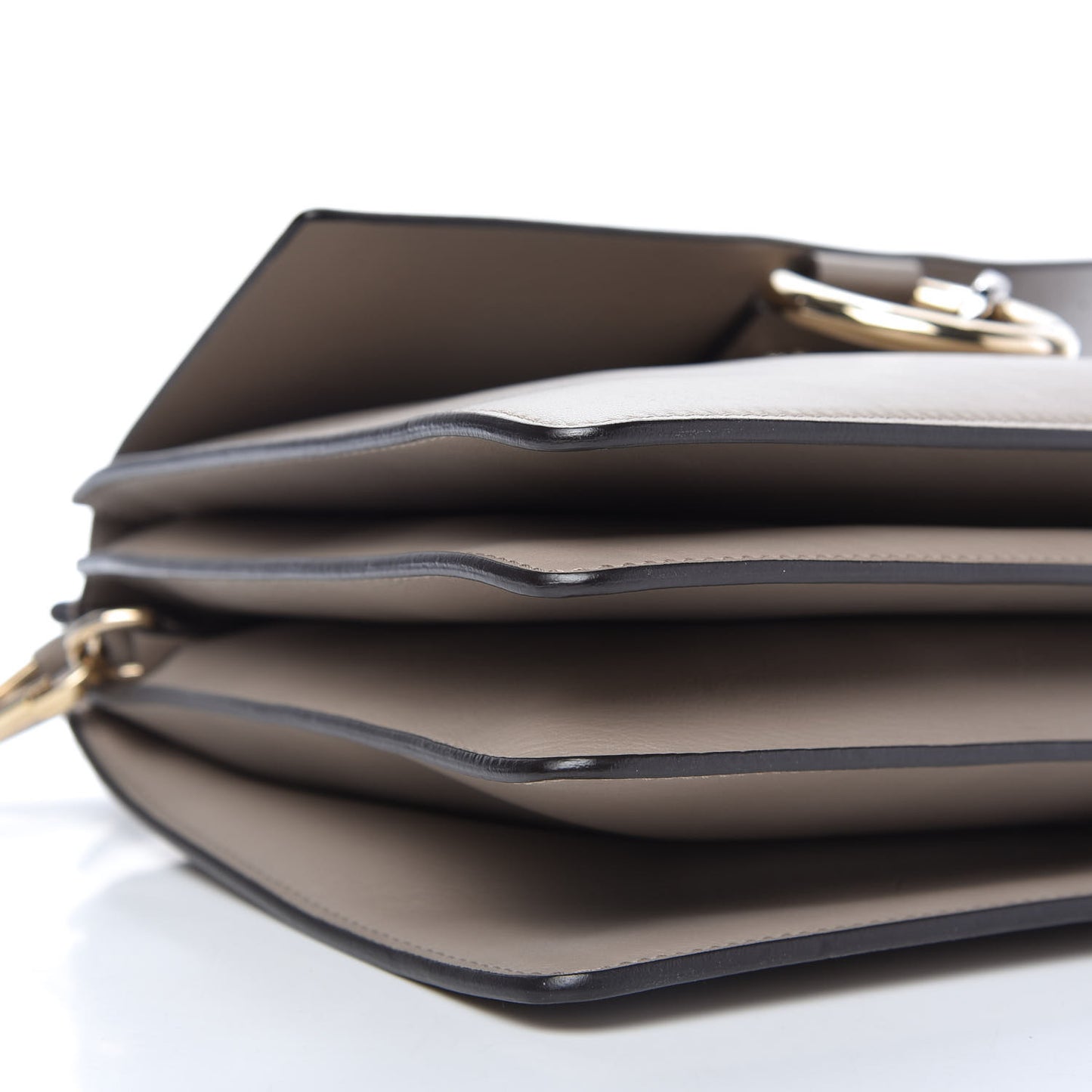 Calfskin Medium Faye Shoulder Bag Motty Grey