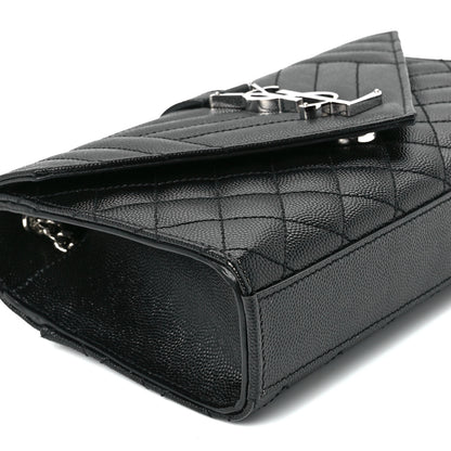 Saint Laurent Grain De Poudre Textured Mixed Matelasse Triquilt Small Monogram Satchel Black 10 of 12