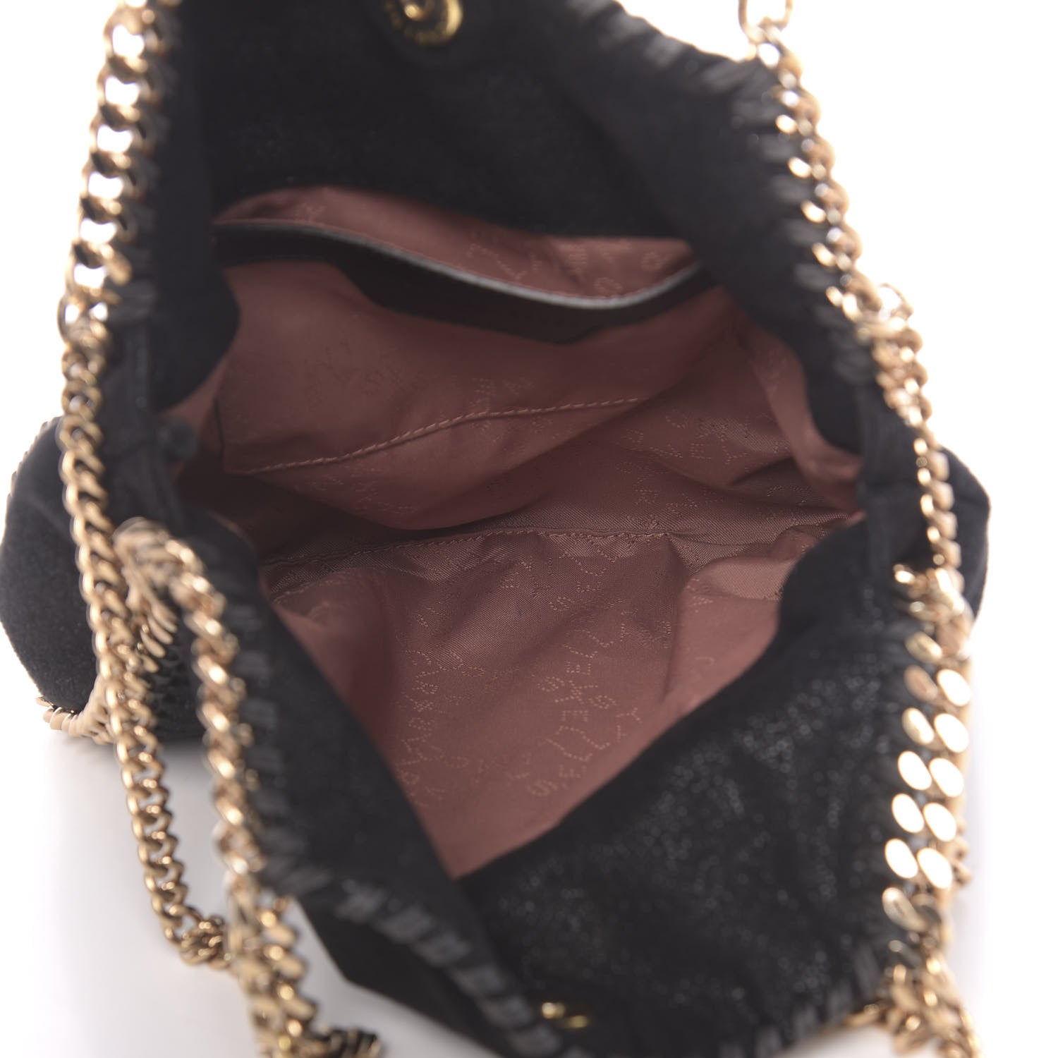 Stella McCartney Shaggy Deer Mini Falabella Fold Over Tote Black 6 of 12