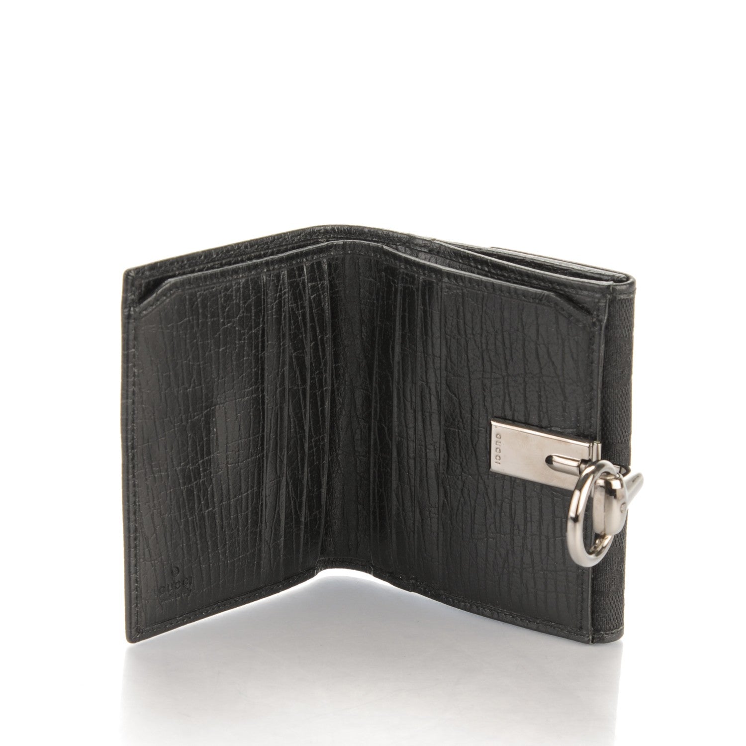 Gucci Monogram Glam French Flap Wallet Black 5 of 7