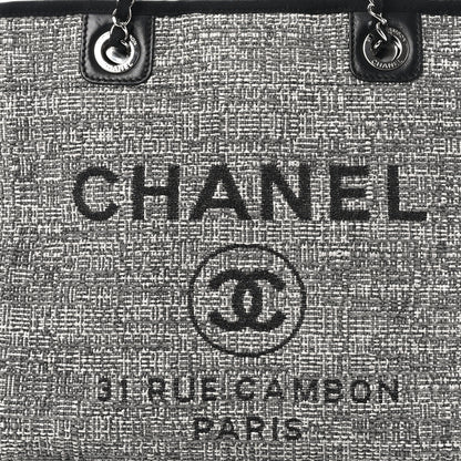 Chanel Woven Straw Raffia Small Deauville Tote Grey 8 of 10