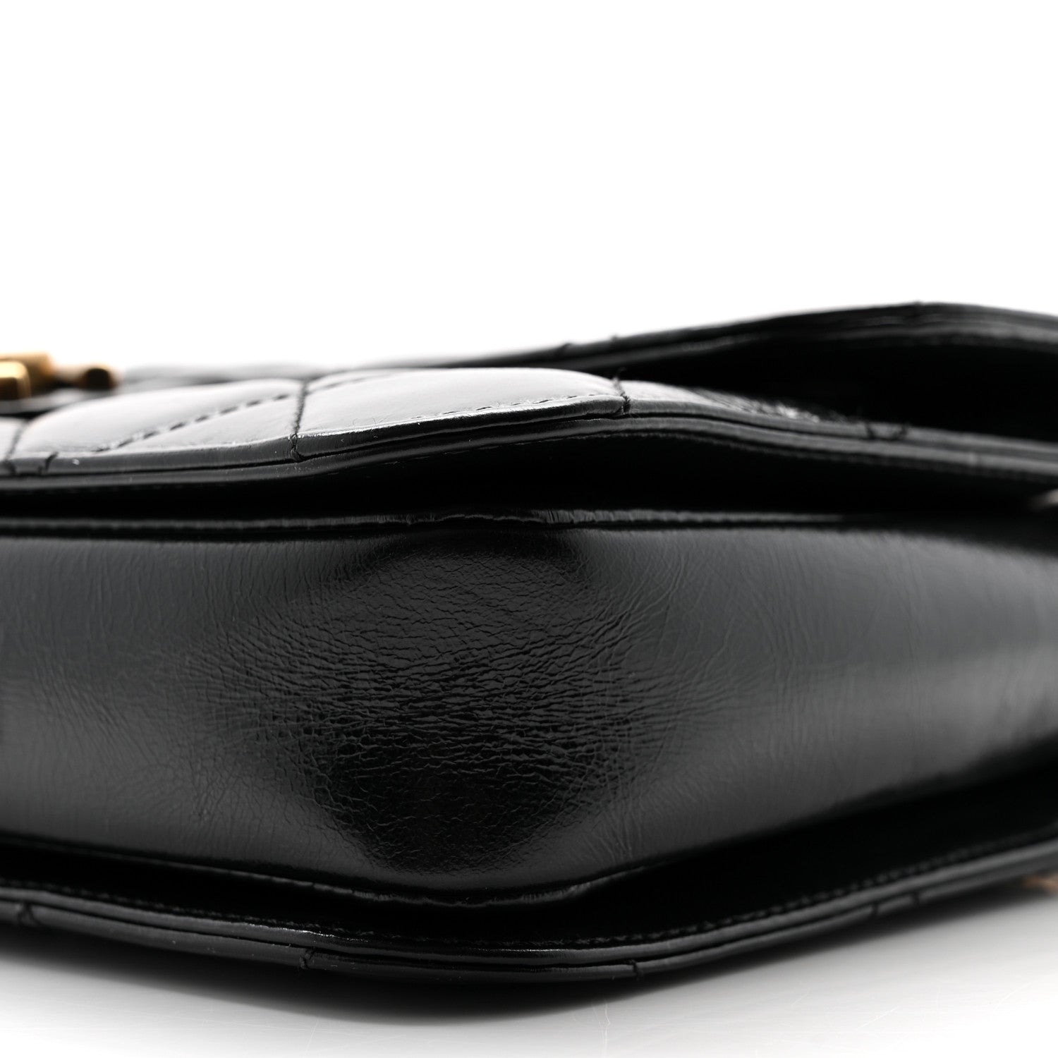 Chanel Glazed Calfskin Quilted Medium Perfect Edge Flap Black 11 of 13