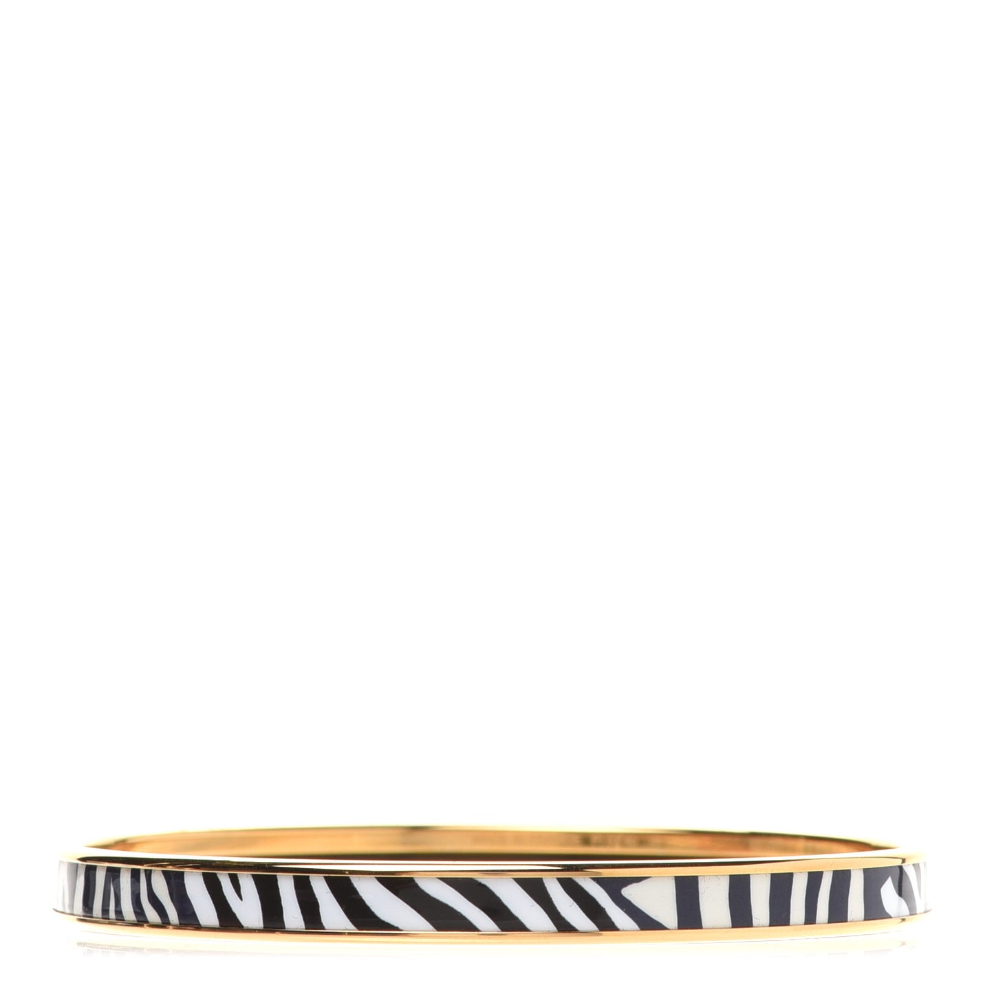 Enamel Printed Extra Narrow Zebres De Tanzanie Bracelet 62 Beige Blue