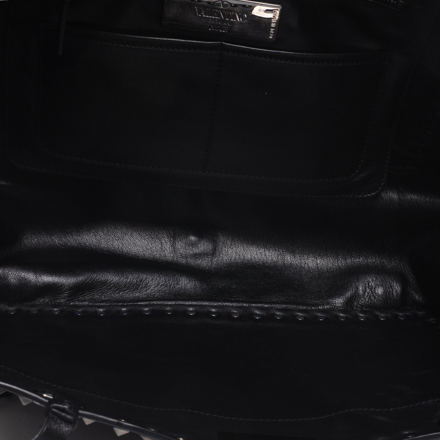 Valentino Garavani Vitello Medium Rockstud All Over Tote Black 5 of 7