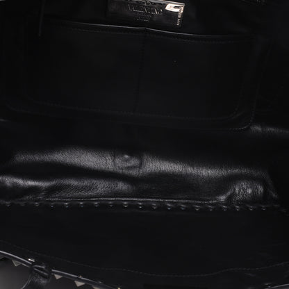 Valentino Garavani Vitello Medium Rockstud All Over Tote Black 5 of 7