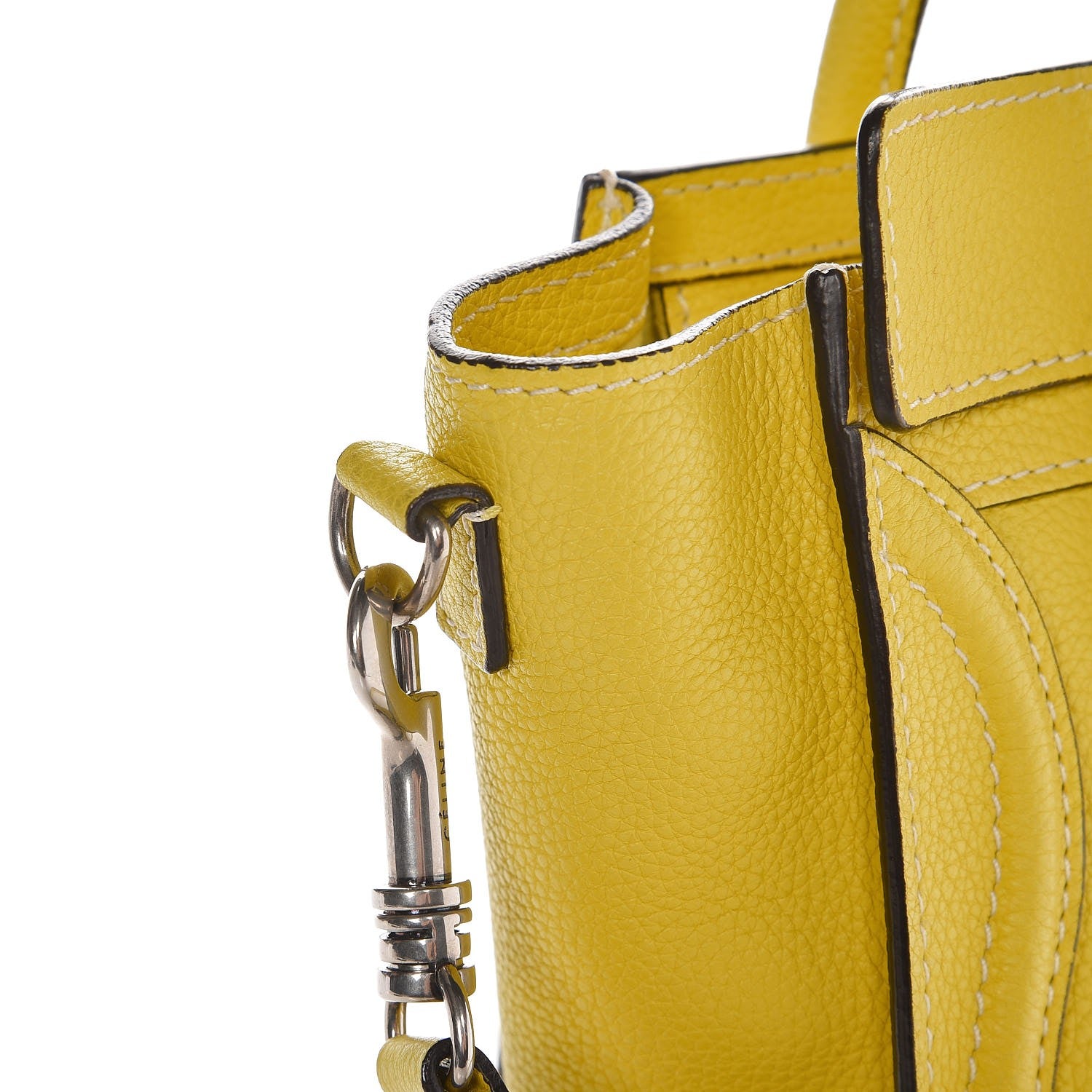 Celine Drummed Calfskin Nano Luggage Citron 11 of 17