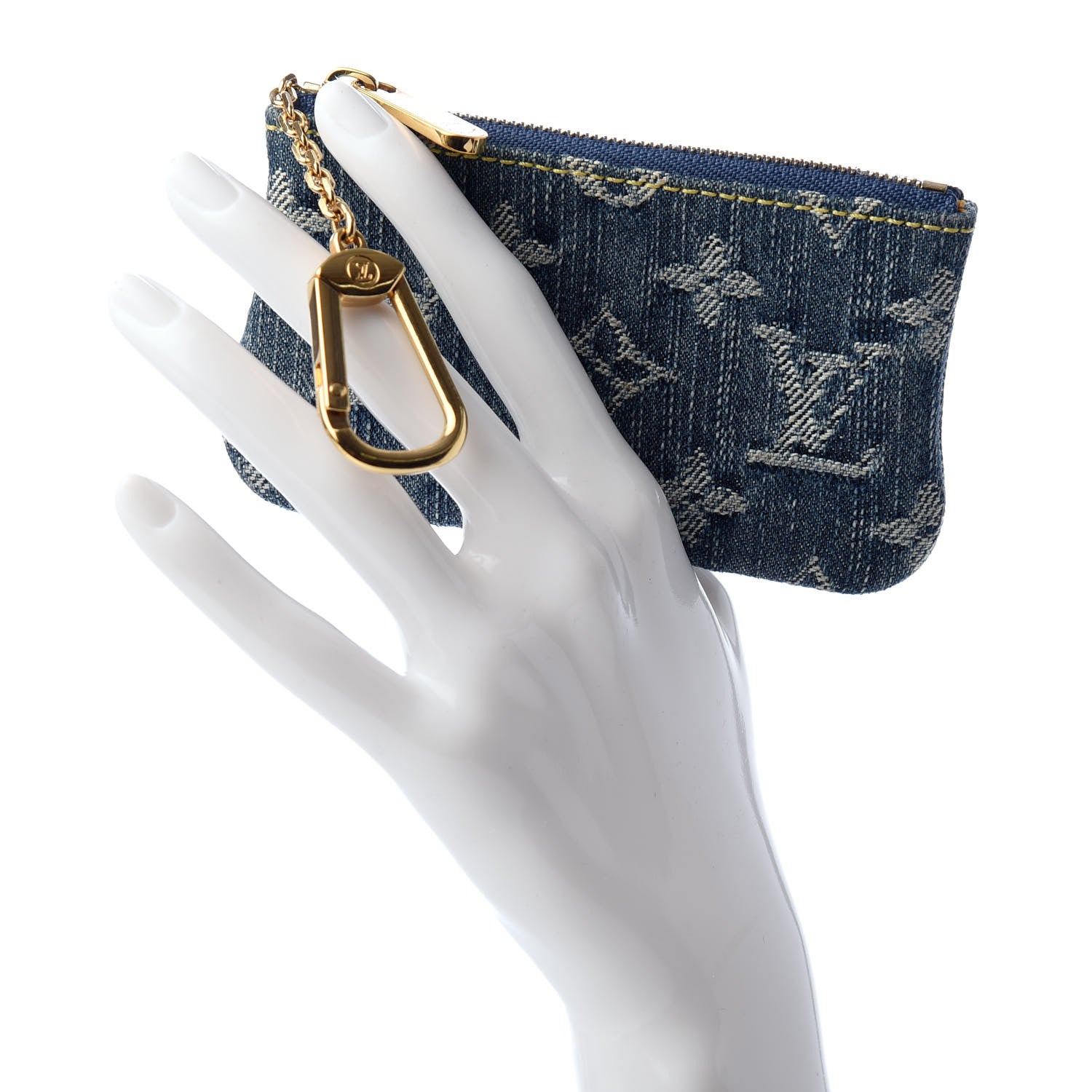 Louis Vuitton Monogram Denim Key Pouch Blue 2 of 6