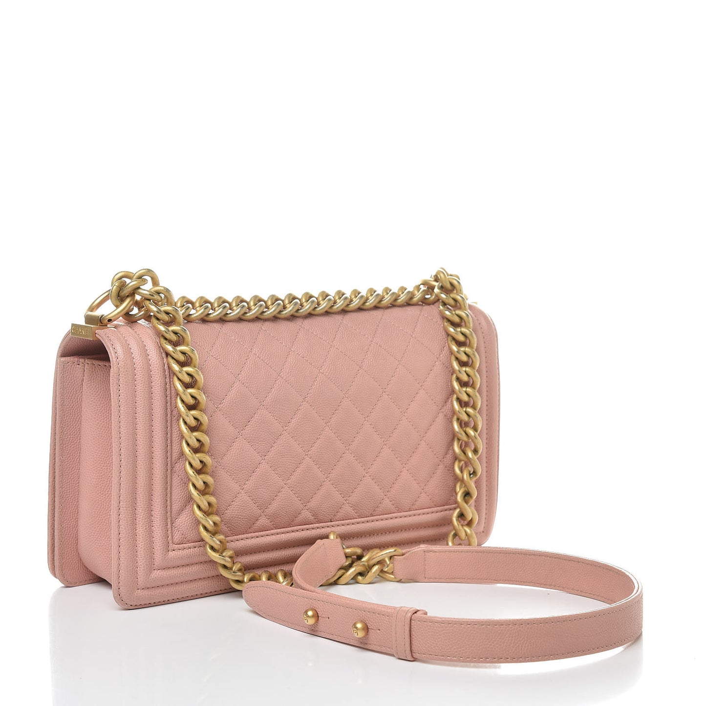 Caviar Quilted Medium Boy Flap Pink