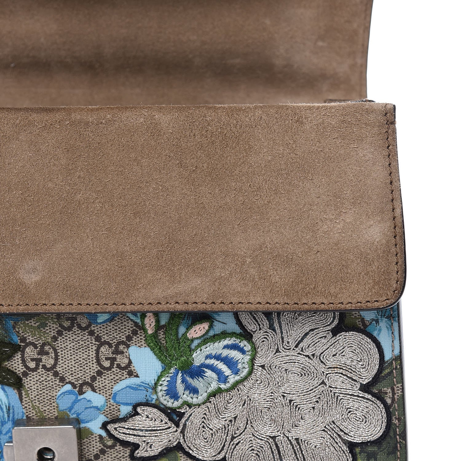 Gucci GG Supreme Monogram Blooms Print Embroidered Small Dionysus Shoulder Bag Blue Taupe 15 of 15