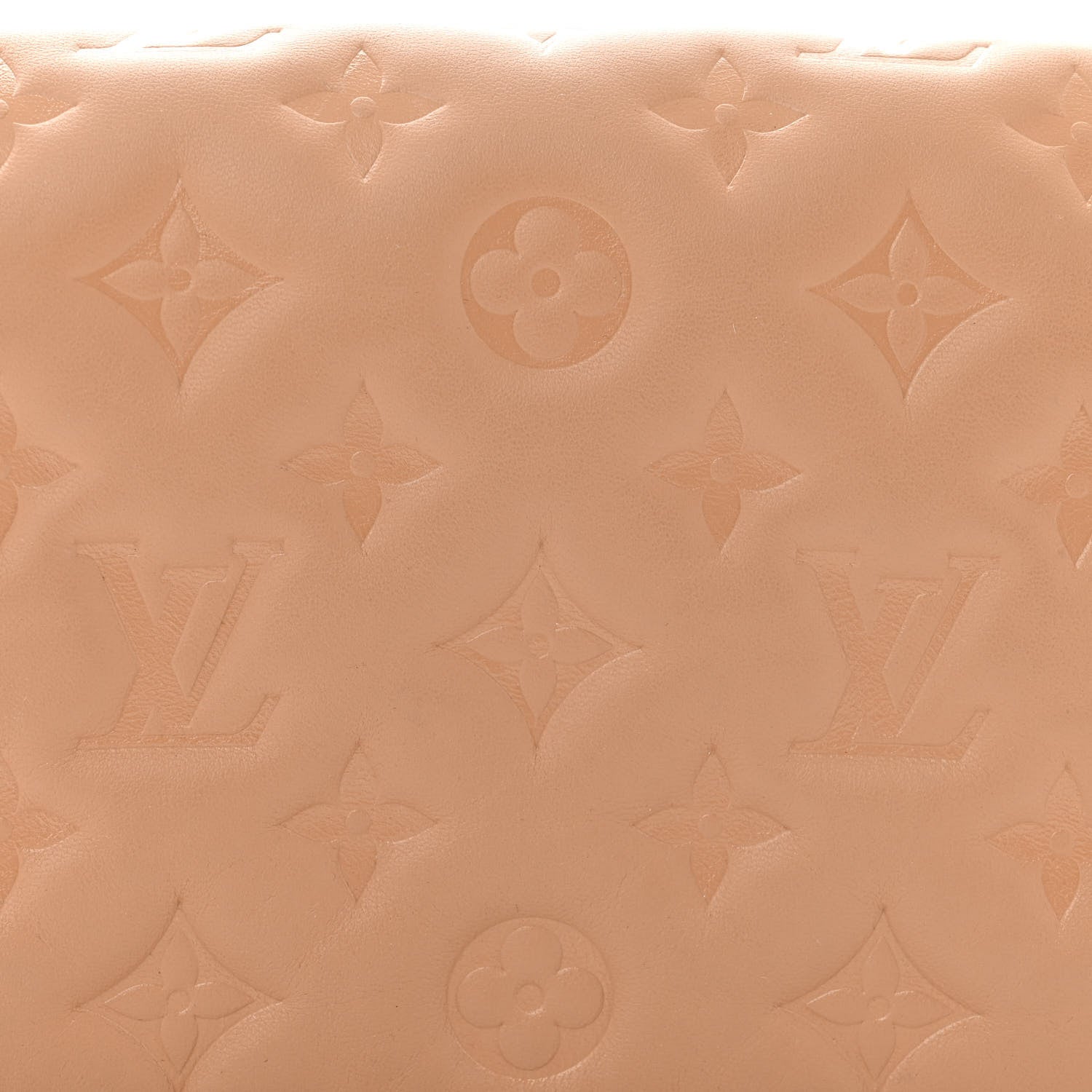 Louis Vuitton Lambskin Embossed Monogram Pochette Coussin Camel 7 of 11