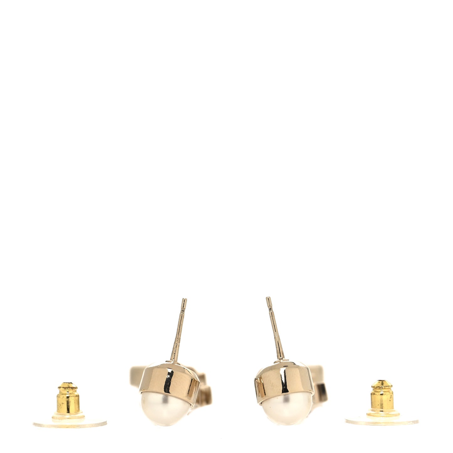 Crystal Pearl CC Drop Earrings Gold