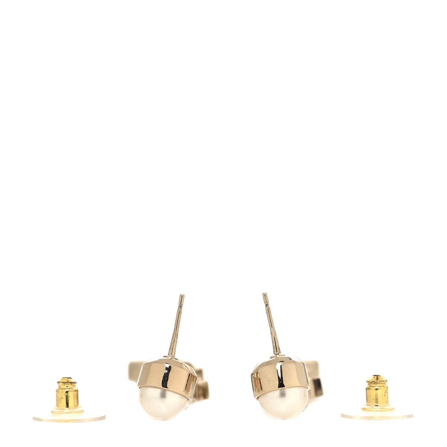 Chanel Crystal Pearl CC Drop Earrings Gold 3 of 4