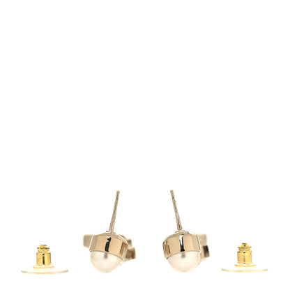 Chanel Crystal Pearl CC Drop Earrings Gold 3 of 4