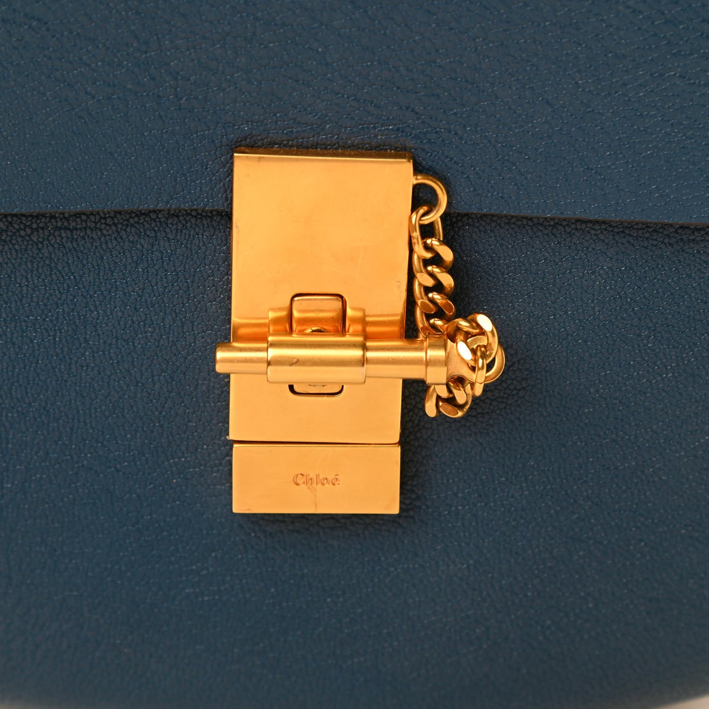 Goatskin Drew Shoulder Bag Denim Blue