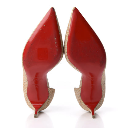 Christian Louboutin Liege Embossed Iriza 70 Pumps 35 Beige 5 of 11