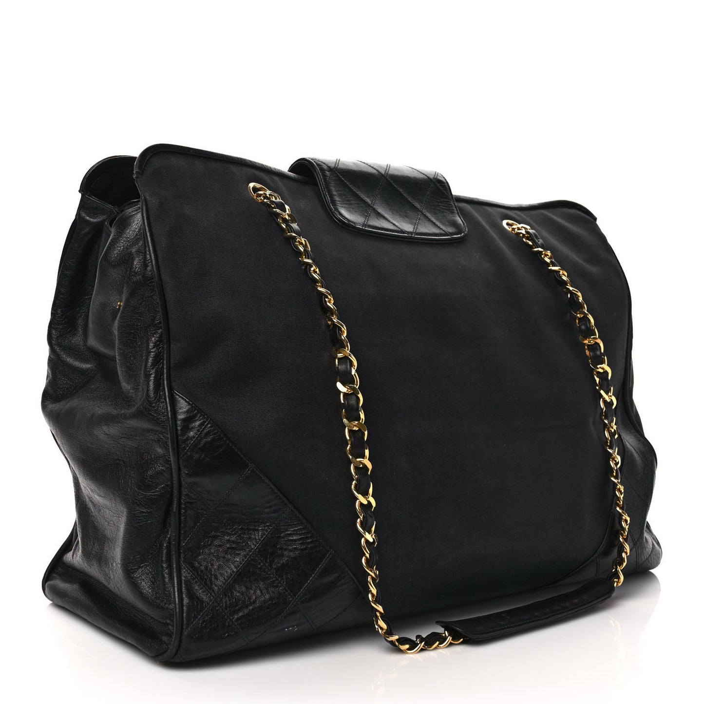 Canvas Calfskin XL Weekender Bag Black