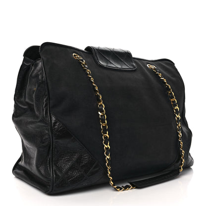 Chanel Canvas Calfskin XL Weekender Bag Black 3 of 13
