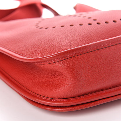 Hermes Taurillon Clemence Evelyne II PM Rouge Vif 9 of 14