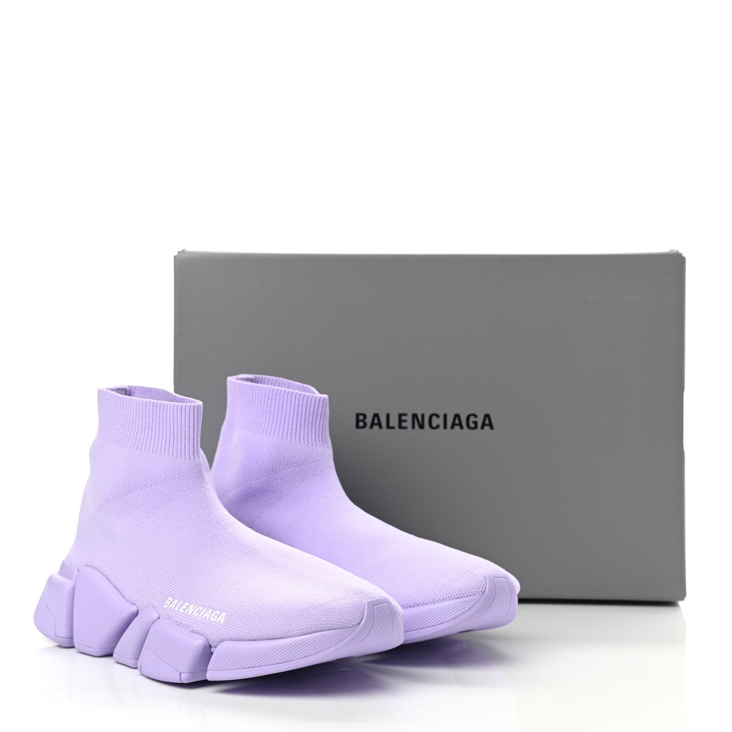 Balenciaga Technical 3D Recycled Knit Womens Speed 2.0 Sneakers 37 Monocolor Lilla 10 of 10