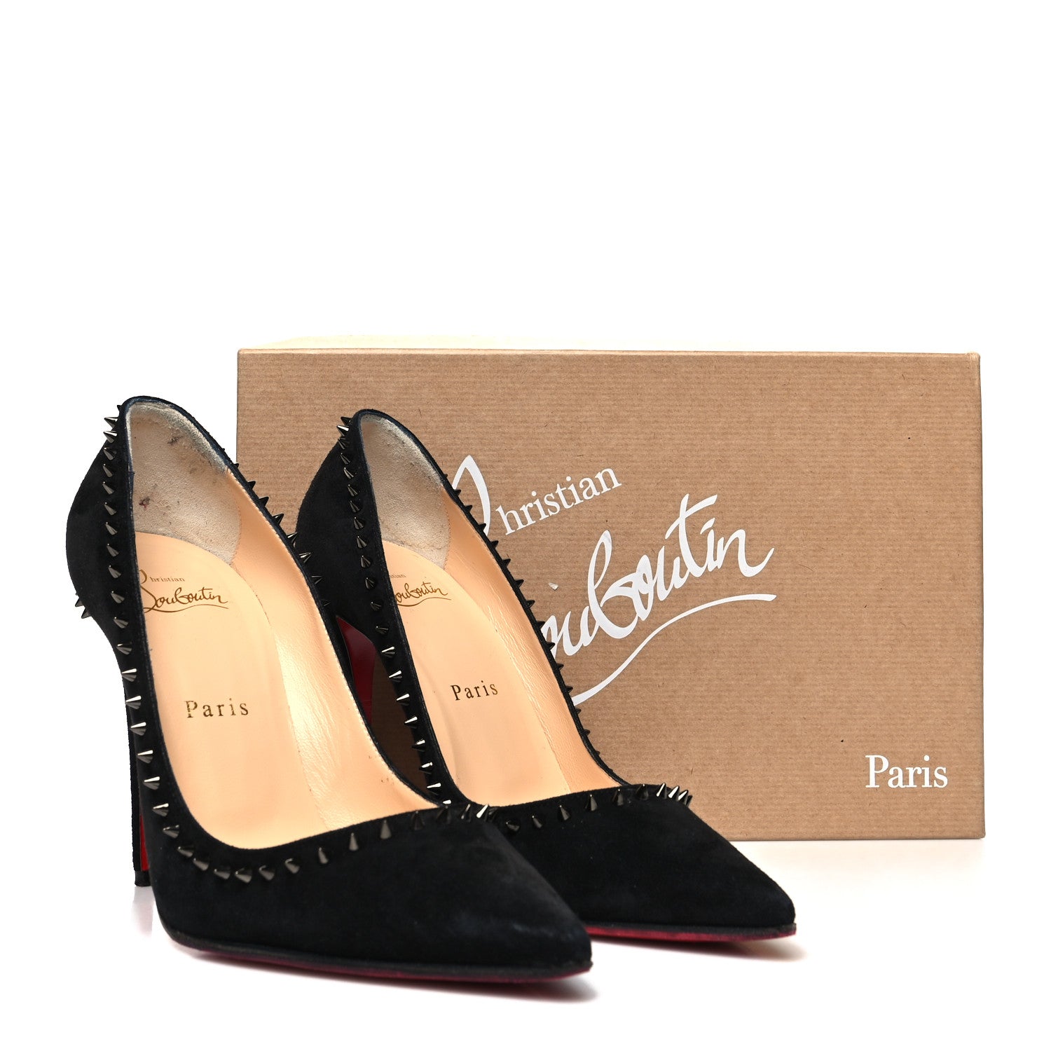 Christian Louboutin Veau Velours Anjalina 100 Pumps 37 Black 10 of 10