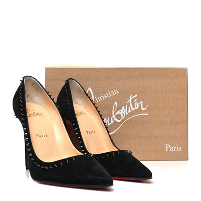 Christian Louboutin Veau Velours Anjalina 100 Pumps 37 Black 10 of 10