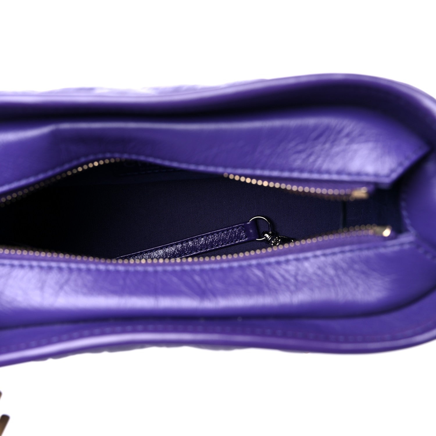 Chanel Aged Calfskin Chevron Quilted Small Gabrielle Hobo Purple 4 of 10