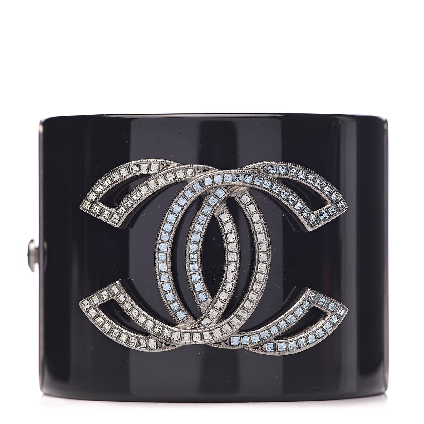 Resin Baguette Crystal CC Cuff Black