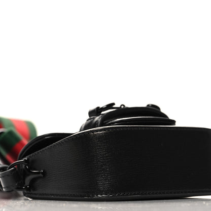 Gucci Azalea Calfskin Web Monochrome Horsebit 1955 Wallet On Strap Black 8 of 9