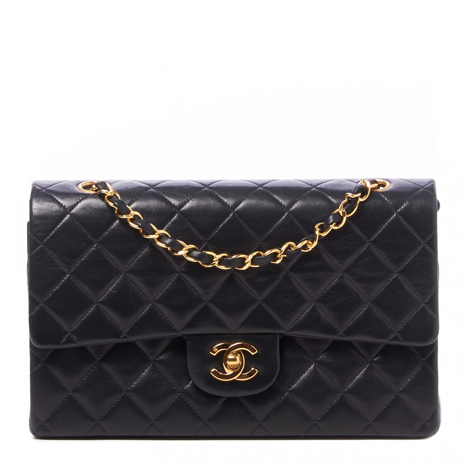 Chanel Lambskin Quilted Medium Double Flap Black 1 of 10
